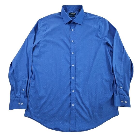 Lauren Ralph Lauren Green Label Shirt Men's 17 1/2 - 36/37 EUC Blue Paisley Luxe - Picture 1 of 16